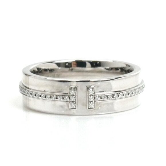 TIFFANY & CO. 18k White Gold Diamond Ring - Picture 3 of 7
